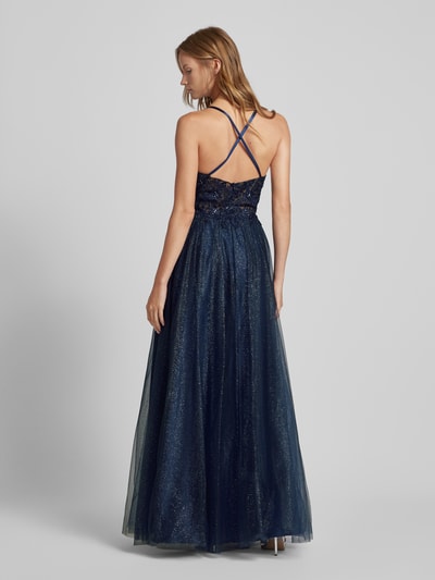 Luxuar Abendkleid mit Herz-Ausschnitt Dunkelblau 5