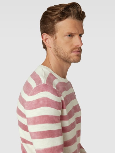 Tom Tailor Gebreide pullover met streepmotief, model 'printed stripe knitter' Rosé - 3