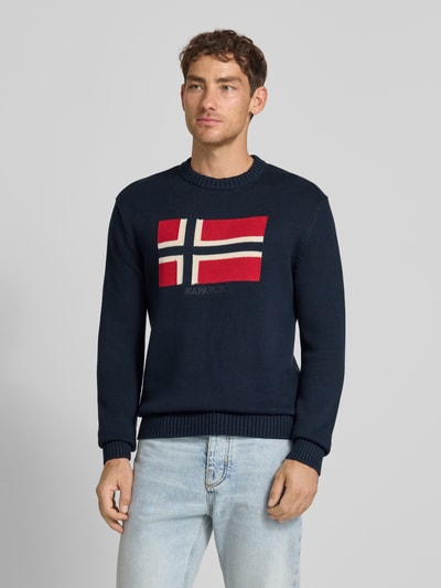 Napapijri Strickpullover mit Rundhalsausschnitt Modell 'MURA' Marine 4