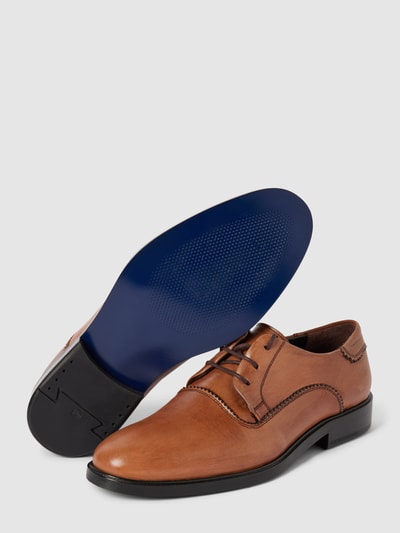 G.O.L. Derby schoenen met vetersluiting in effen design Cognac - 4