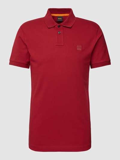 BOSS Orange Poloshirt mit Label-Patch Modell 'Passenger' Dunkelrot 2