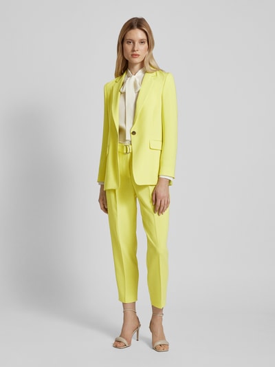 BOSS Spodnie materiałowe w kant model ‘Tapiah’ Neonowy żółty 1