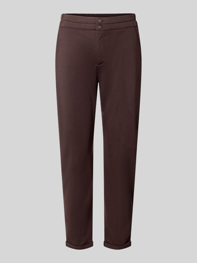 FREE/QUENT Spodnie materiałowe o kroju skinny fit z dodatkiem wiskozy model 'NANNI' Ciemnobrązowy 2