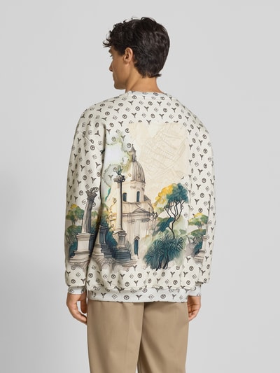 CARLO COLUCCI Oversized Sweatshirt mit gerippten Abschlüssen Offwhite 5