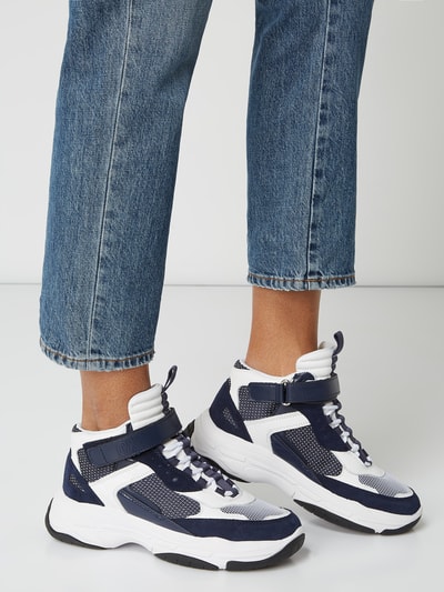 Calvin Klein Jeans Sneaker van suède en mesh Donkerblauw - 3