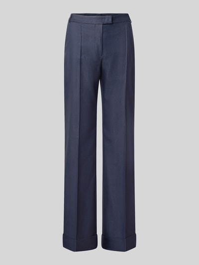 Produktfoto, dunkelblaue Wide Leg Hose aus Viskose-Mix Modell 'Talia5' von BOSS, glatte Textur, Damen Weite Hose von BOSS