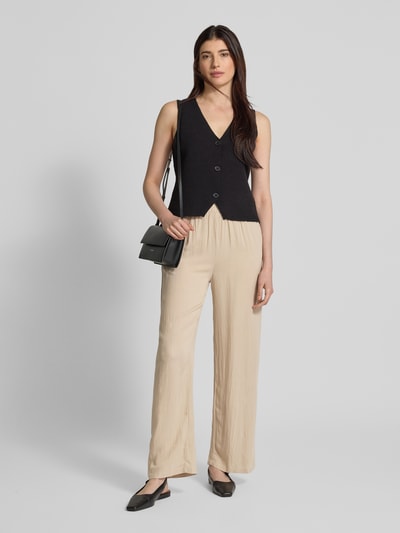 Vila Straight Leg Stoffhose aus Viskose-Leinen-Mix Modell 'PRICIL' Sand 1