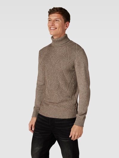 Cinque Gebreide pullover, model 'Thore' Donkerbruin - 4