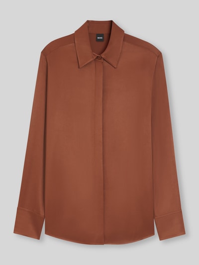 BOSS Regular Fit Bluse aus reiner Viskose Modell 'BERUTA2' Cognac 2