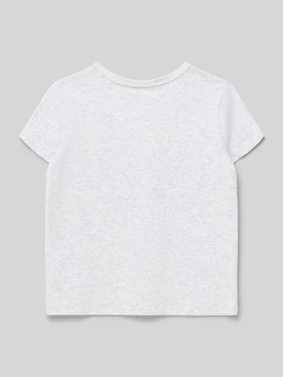 Produktfoto, T-Shirt mit Label-Detail Modell 'CLASSIC' von Abercrombie&Fitch, weiße Baumwollmischung, gerader Schnitt, Rückansicht.
