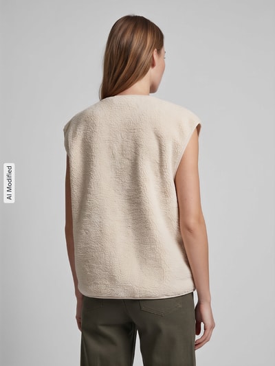 PIECES kamizelka o kroju regular fit z bocznymi wpuszczanymi kieszeniami model 'KATTY' Écru 5