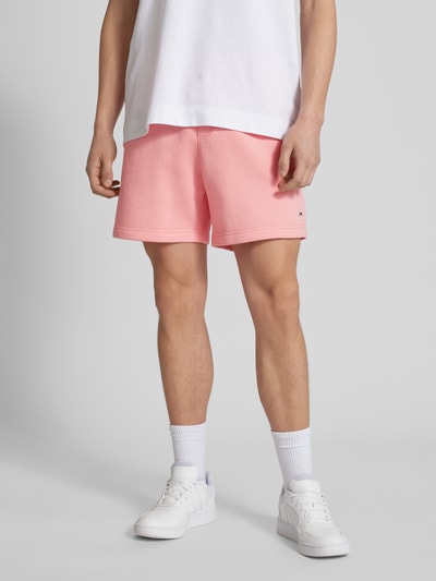 Tommy Jeans Regular fit sweatshorts met logostitching, model 'BEACH' Rosé - 4