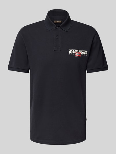 Napapijri Slim Fit Poloshirt mit Label-Print Modell 'AYLMER' Black 2