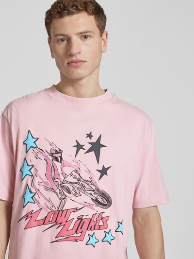 Low Lights Studios T-Shirt mit Label-Print Modell 'Startail' Pink 3