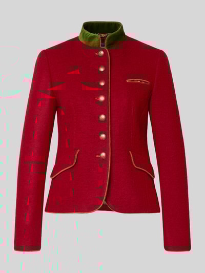 WHITE LABEL Żakiet o kroju slim fit z mieszanki wełny z kieszeniami z patką Czerwony 2