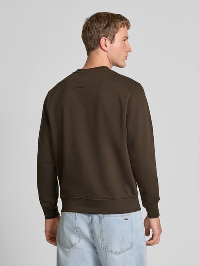 Jack & Jones Sweatshirt mit Label-Print Modell 'SOHO' Dunkelbraun 5