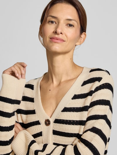 Vero Moda Regular fit gebreid jack van puur katoen, model 'Calla' Offwhite - 3