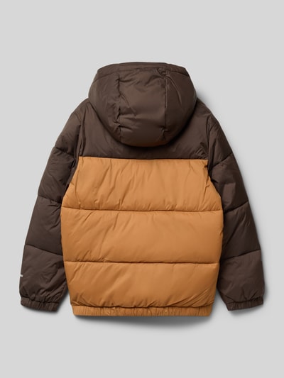 Quiksilver Regular fit gewatteerd jack met logo-applicatie, model 'Cold Days' Chocoladebruin - 3