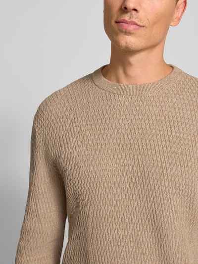 Jack & Jones Premium Strickpullover mit Rundhalsausschnitt Modell 'REAGAN' Camel 3