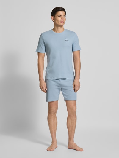 BOSS T-shirt o kroju regular fit z fakturą wafla Jasnoniebieski 1