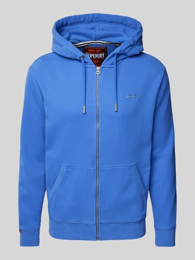 Superdry Sweatjack met labelstitching Koningsblauw - 2