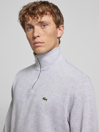 Lacoste Gebreide pullover met opstaande kraag Zilver gemêleerd - 3