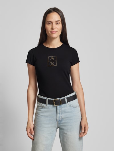 ARMANI EXCHANGE T-shirt met labeldetail Zwart - 4