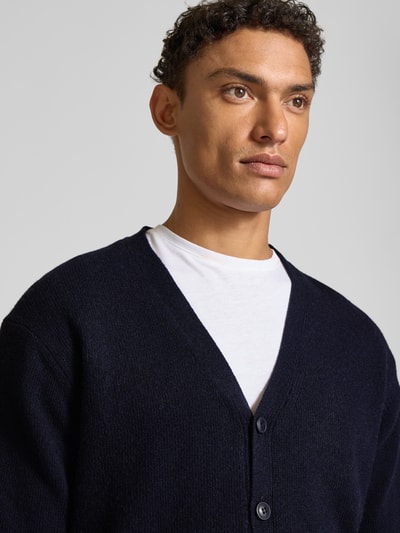 Casual Friday Gebreid jack met V-hals, model 'KARL' Marineblauw - 3