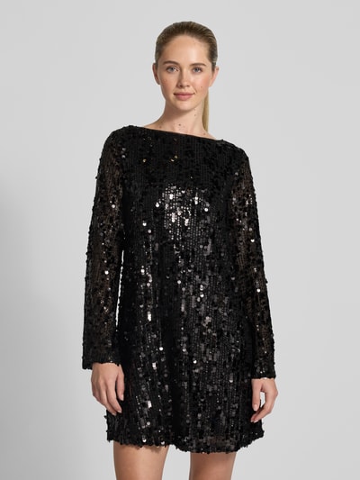 Jake*s Cocktail Sukienka mini o kroju relaxed fit z cekinowym obszyciem na całej powierzchni Czarny 4