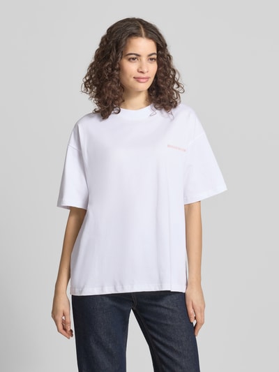 ANOTHER COTTON LAB Relaxed Fit T-Shirt mit Logo-Stitching Weiss 4