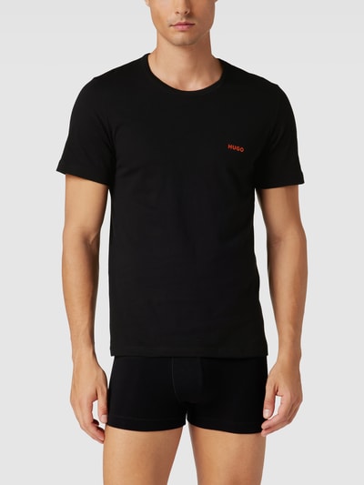 HUGO T-Shirt mit Label-Print im 3er-Pack Black 1