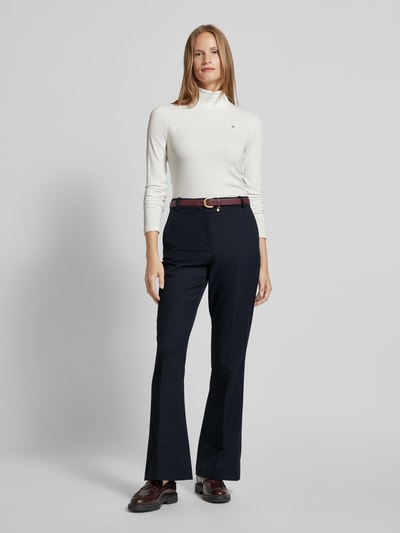 Tommy Hilfiger Flared stoffen broek met bandplooien Donkerblauw - 1