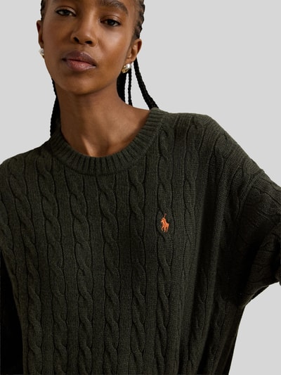 Polo Ralph Lauren Fließendes Freizeitkleid aus Woll-Kaschmir-Mix Oliv 3