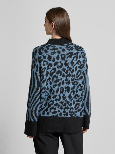 Vero Moda Regular Fit Strickpullover mit Animal-Print Modell 'MARS' Black 5