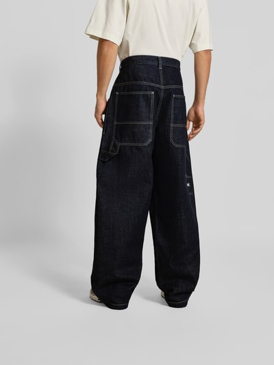 VETEMENTS Wide Fit Jeans mit Logo-Patch Dunkelblau 5