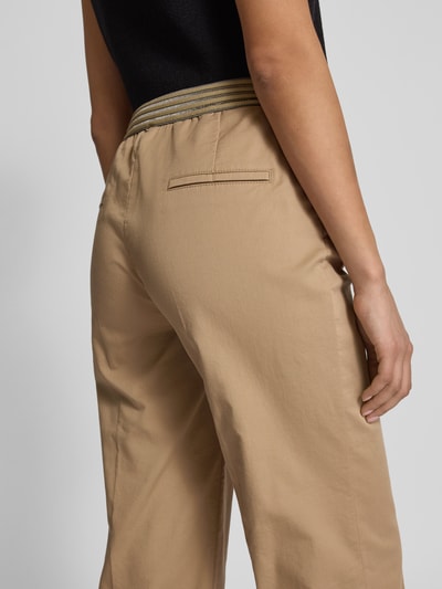 TONI Wide leg stoffen broek met verkort model, model 'Sue' Beige - 3