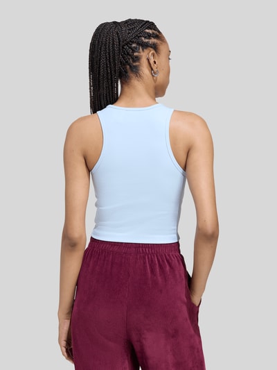 adidas Originals Slim Fit Crop Top aus reiner Baumwolle Hellblau 5