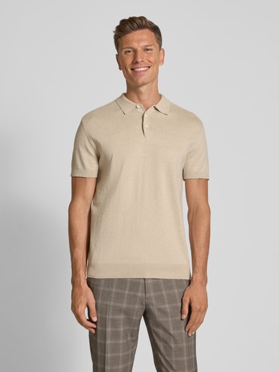 SELECTED HOMME Regular Fit Poloshirt aus reiner Baumwolle Modell 'BERG' Ecru 4