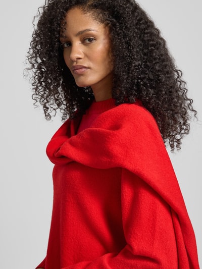 Jake*s Collection Strickpullover mit Schal Kirsche 3