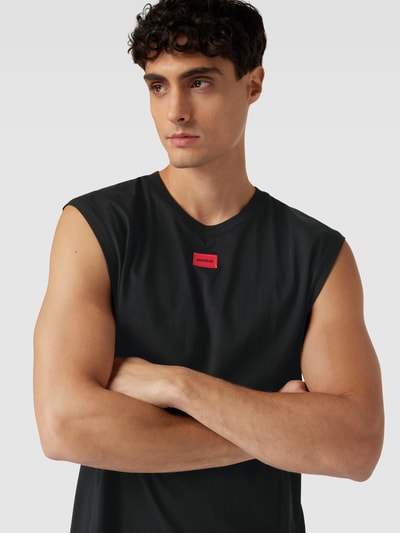 HUGO Tanktop met labelpatch, model 'Dankto' Zwart - 3