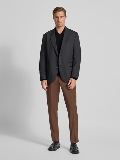 MCNEAL Kurtka o kroju slim fit z dzianiny z mieszanki wiskozy z wykładanym kołnierzem Czarny 1