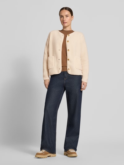 Soyaconcept Regular Fit Teddyjacke mit ausgesetzten Taschen Modell 'SC-ONYX 2' Beige 1