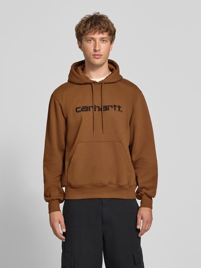 Carhartt Work In Progress Hoodie mit Logo-Schriftzug Mittelbraun 4