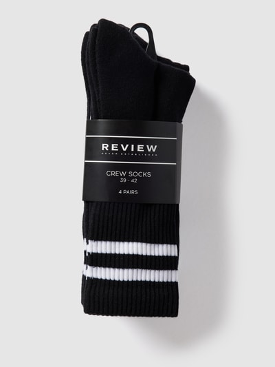 REVIEW Socken mit Kontraststreifen im 4er-Pack Black 3