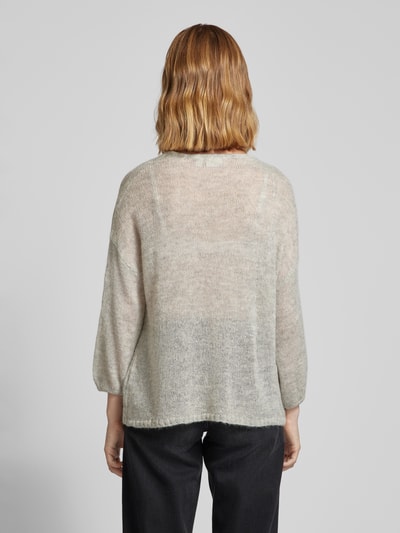 Fransa Gebreide pullover met V-hals, model 'sissel' Lichtgrijs gemêleerd - 5