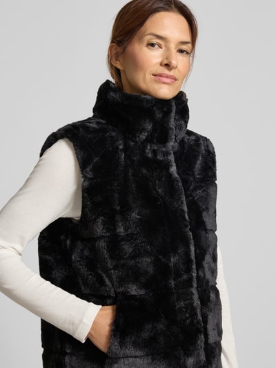 monari Gilet met imitatiebont Zwart - 3
