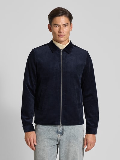 Les Deux Regular fit overhemdjack van corduroy en tweewegsritssluiting Marineblauw - 4