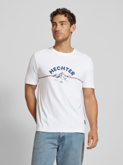 HECHTER PARIS T-Shirt mit Label-Print Weiss 4