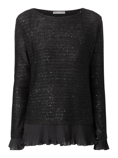 Jake*s Collection Pullover mit Pailletten-Besatz Black 2