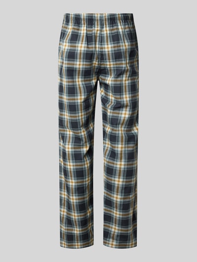 Produktfoto, Regular Fit Pyjama-Hose aus reiner Baumwolle von SCHIESSER, kariertes Muster in Blau, Weiß und Gelb, elastischer Bund, Seitentaschen